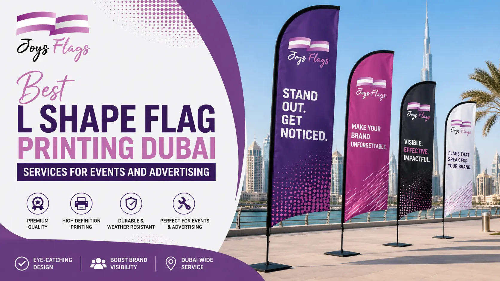 Best L Shape Flag Printing Dubai