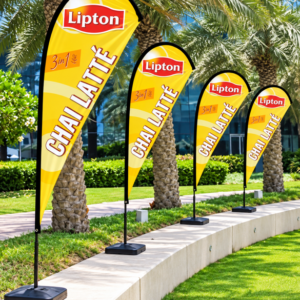 Custom Tear Drop Flags Dubai – Outdoor Advertising Flags