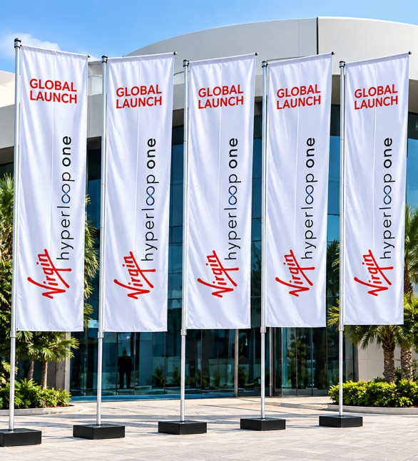 Custom L Shape Flags Dubai – Premium Advertising Flags